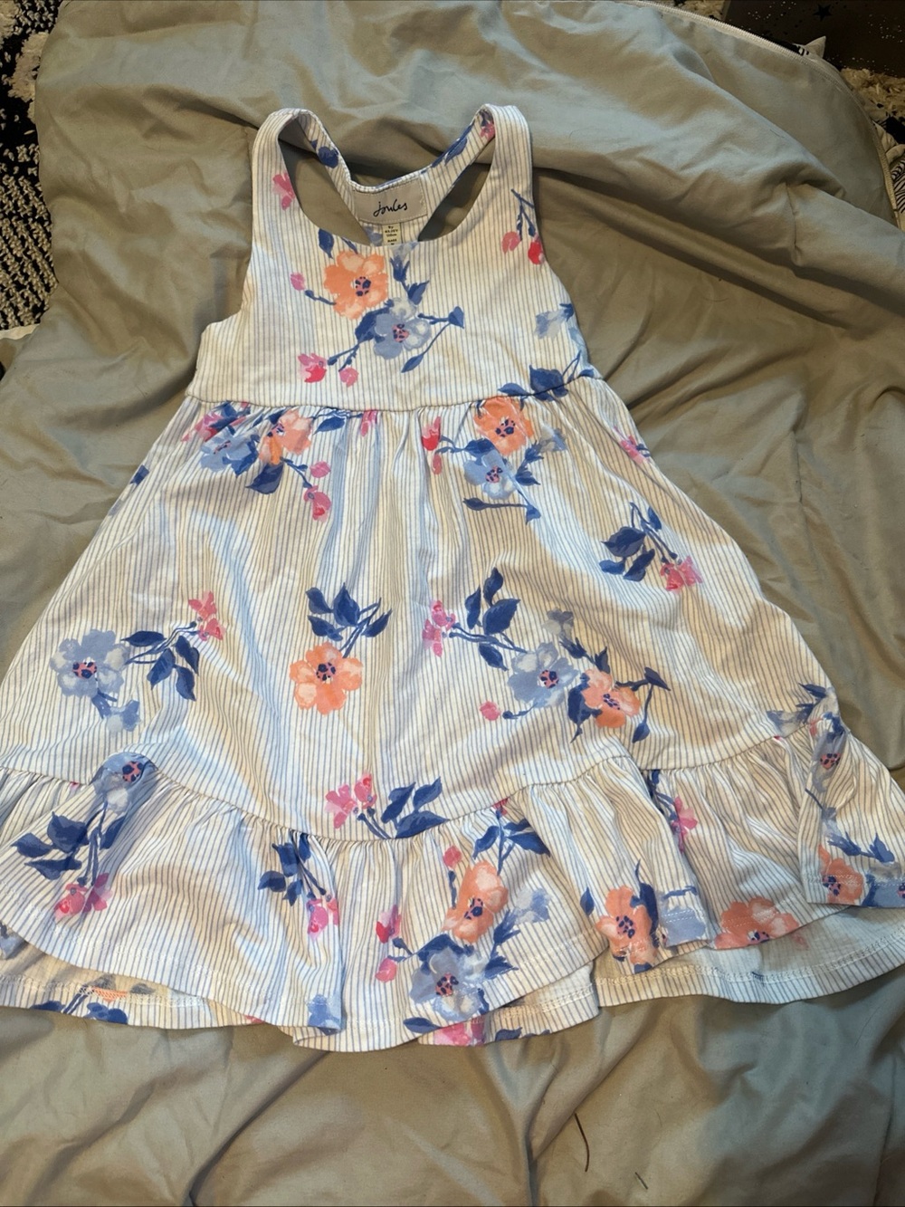 Joules Floral Striped Girls Sundress Size 5
